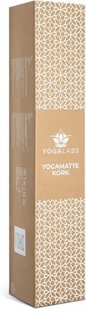 YOGALABS® Преміум 2-в-1 йога-мат з корку та натурального каучуку 183x61x0,4 см, з ременем для перенесення – рельєфний, нековзкий, екологічний, для йоги, гімнастики та пілатесу