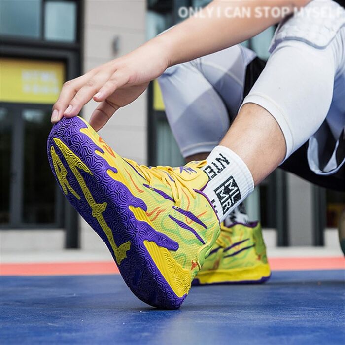 Жовті баскетбольні кросівки High Top для дорослих, хлопчиків та дівчаток. Антиковзаючі, для занять баскетболом та ходьби. 38 EU