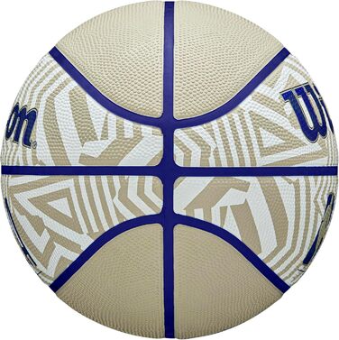 М'яч для баскетболу Wilson NBA DRV Plus Dazzle Camo Outdoor, розміри 6 та 7, бежевий/блакитний, для гри на вулиці