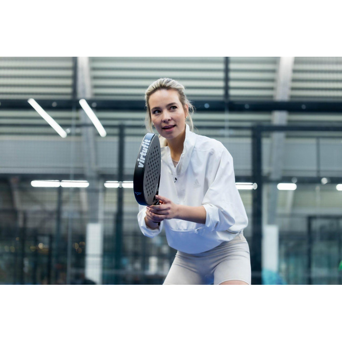 Плече ракетки для падел-тенісу VirtuFit Control: для початківців та досвідчених, гібридна конструкція, білий/срібний (Fusion Pro)