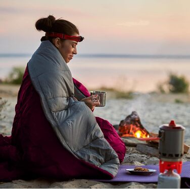 Сплячий мішок JAICOM 3/4 сезонів Ultraleicht Mumienschlafsack (800г/1600г) для дорослих - Outdoor, кемпінг, трекінг, інше (Рожевий)