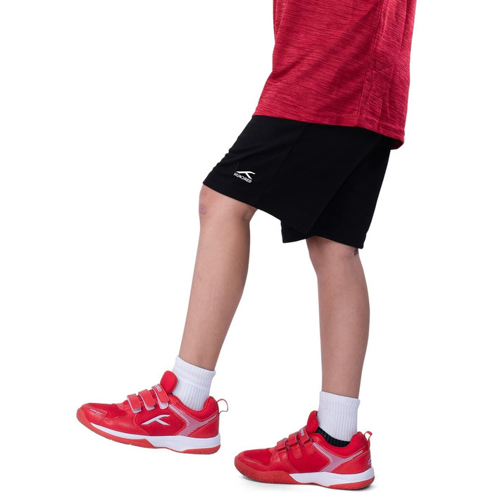 Бадмінтонні кросівки HUNDRED Court Star для дітей та юніорів | Легкі | X-Cushion | Для залу: бадмінтон, теніс, сквош, настільний теніс, баскетбол та падел (червоно-білі, 37 EU)