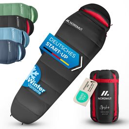 Сплячий мішок NORDMUT® Winter -10°C до 0°C, компресійний, для туризму та кемпінгу, 1.8 кг, чорний, водовідштовхувальний, 350 GSM