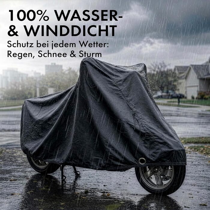 Водонепроникний чохол для мотоцикла та скутера Vespa All Weather, всесезонний захисний тент від дощу та пилу, чорний, розмір S (185x90x110 см)