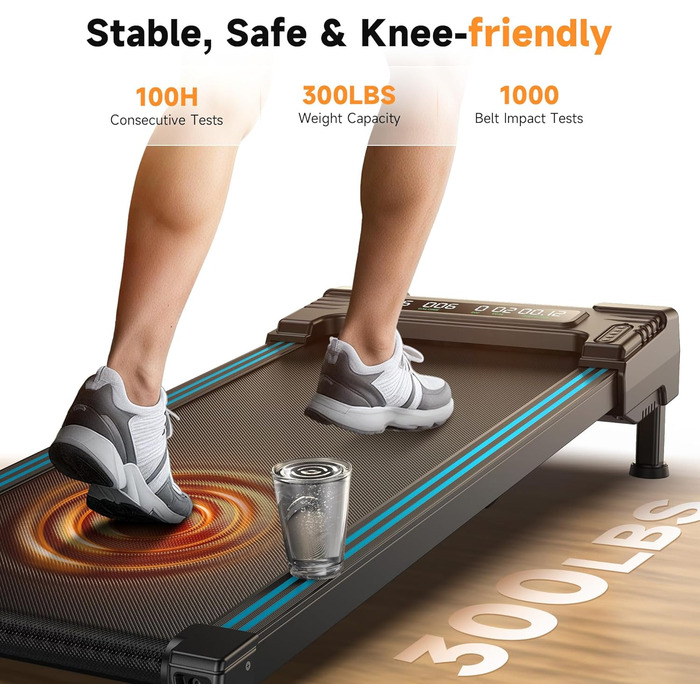 Бігова доріжка REPOWER для дому Walking Pad з автоматичним підйомом 9%, тиха, з пультом ДУ, три рівні, навантаження до 136 кг, для робочого столу