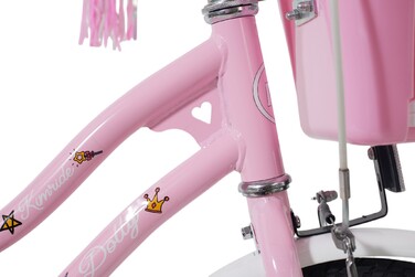 Дитячий велосипед 16 дюймів для дівчинки з ручкою-штовхачем, бічними колесами та кошиком Kimet