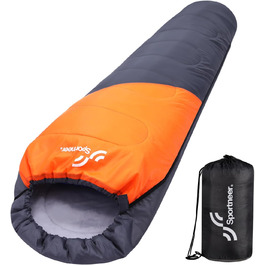 Сплячий мішок Sportneer - компактний та ультралегкий (950г/1500г) - кокон для відпочинку на природі, літній спальний мішок / 3-4 сезони для чоловіків, жінок, дорослих, помаранчевий колір. Підходить для кемпінгу та відпочинку на природі.