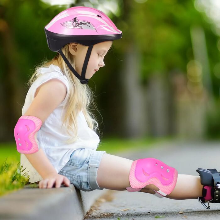 Дитячий шолом CLISPEED з наколінниками, 7-в-1, захист для роликів, скейтборду, велосипеда, 3-8 років, регульований