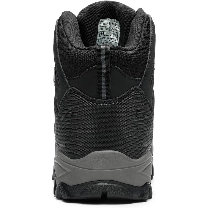 Чоловічі туристичні черевики NORTIV 8: водонепроникні трекінгові черевики для хайкінгу та альпінізму, чорно-темно-сірі, 43 EU