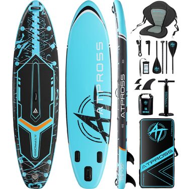 Надувне SUP-борд (305 x 91 см) з аксесуарами та рюкзаком (блакитний/з сидінням)