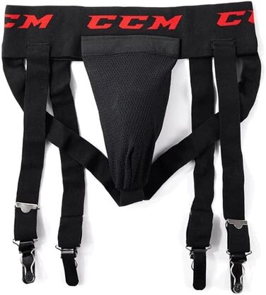 Захисний бандаж CCM S21 Jock Combo Junior чорний з ременями для хокею