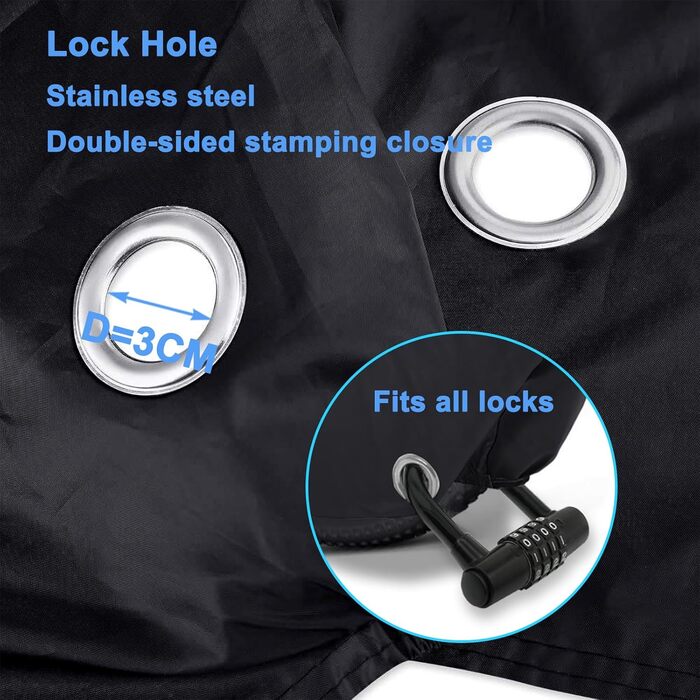 Чохол для велосипеда MINVOO: захист від дощу, сонця, пилу та вітру. Підходить для електровелосипедів та гірських велосипедів. Чорний колір.