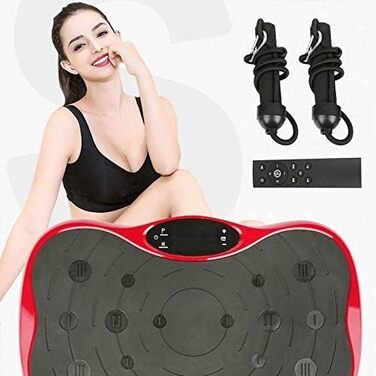 3D вібраційна платформа з 2 еспандерами, 5 режимів, 95 рівнів, LCD-дисплей, до 120 кг, фітнес-тренажер для дому