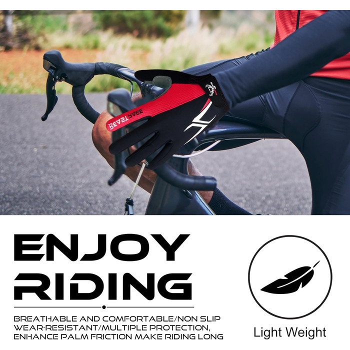 Велосипедні рукавички BEAT RAGE з напівпальцями для чоловіків та жінок, гелеві, протиковзкі, амортизуючі, для важкої атлетики, фітнес-студії, дихаючі, для гірського велосипеда (MTB), (XL, Червоний)