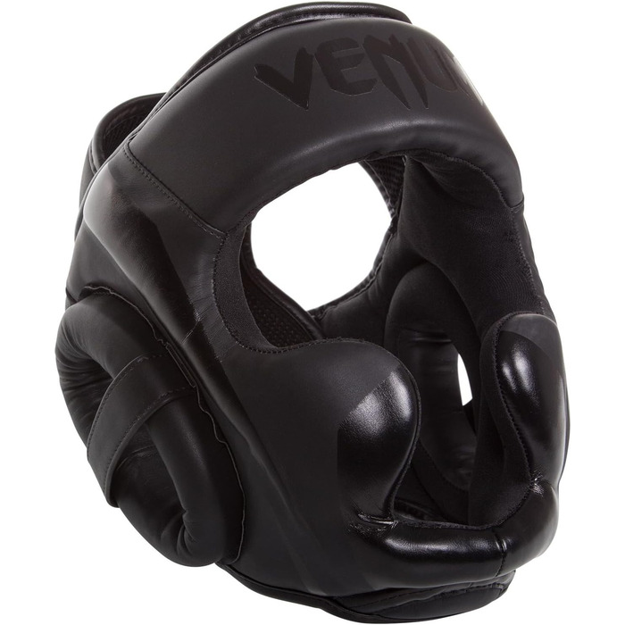 Шолом Venum Helm Elite нео матовий чорний, універсальний розмір, захисний для боксу та MMA