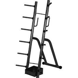Стійка для гантелей GORILLA SPORTS, сталева, чорна, 70x80x170 см, до 300 кг — стійка для гантелей, дисків, штанги