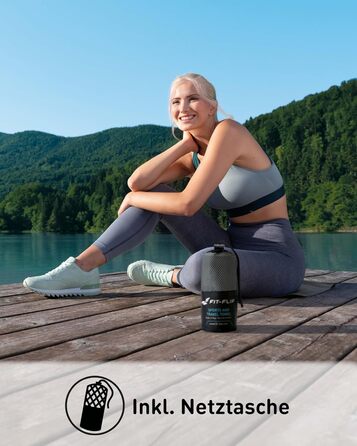 Рушник Fit-Flip з мікрофібри - компактний, швидковисихаючий, для спорту, подорожей, пляжу - 70x140см та 100x200см (сірий, темно-синій)