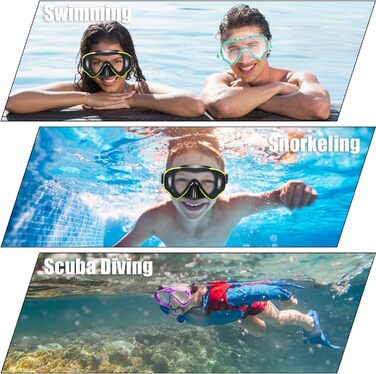 Набір для снорклінгу для дітей HIKOTEY, сухий сноркель, маска для снорклінгу з антизапотіваючим покриттям, водонепроникні затички для вух, набір для снорклінгу для хлопчиків (B1-Жовтий)