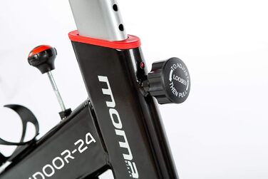 Велотренажер Moma Bikes для дому, маховик 24 кг, LCD-дисплей, пульсометри в кермі, ергономічне сидіння