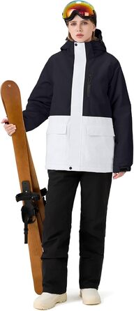 Жіночий гірськолижний костюм HOTIAN 2 частини: куртка та штани. Водонепроникний, вітронепроникний, теплий. Ідеально для катання на лижах та сноуборді. Розмір L, колір чорний (BK+BK)