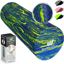 Масажний ролик Feel Recovery для фасцій, середньої жорсткості, 45x15 см, EVA, для спини, шиї, ніг, йоги та пілатесу, зелений, для початківців
