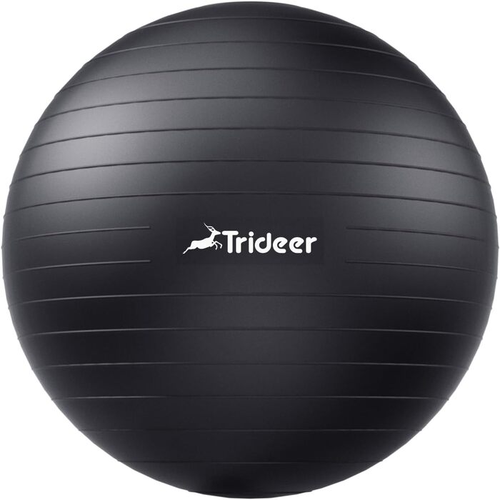 Гімнастичний м'яч Trideer 48-55 см, антивибуховий, для пілатесу, йоги, фітнесу, балансування, сидіння в офісі, чорний