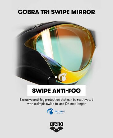 Окуляри для плавання ARENA Cobra Tri Swipe Mirror унісекс, жовті, універсальний розмір