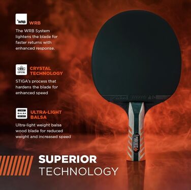 Пін-понг лопатка STIGA Phoenix: 5-шарів, надлегка, губка 2 мм, флатова ручка, для змагань та сім'ї