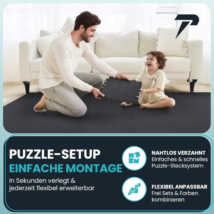 Фітнес-килимок EVA Puzzle (21 мат) для спорту, гімнастики, тренувань, захисту підлоги - Сірий