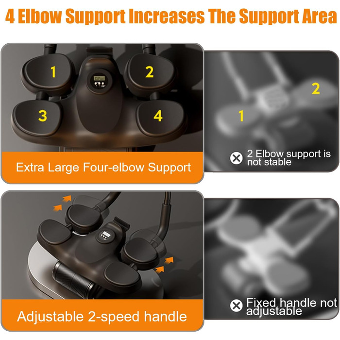 Автоматичний ролер для пресу, 1,5 м з наколінником та таймером, регульована підставка для ліктів