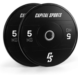 Набір дисків для штанги Capital Sports Elongate 2020, 2×5 кг, 50,4 мм, чорний, тверда гума