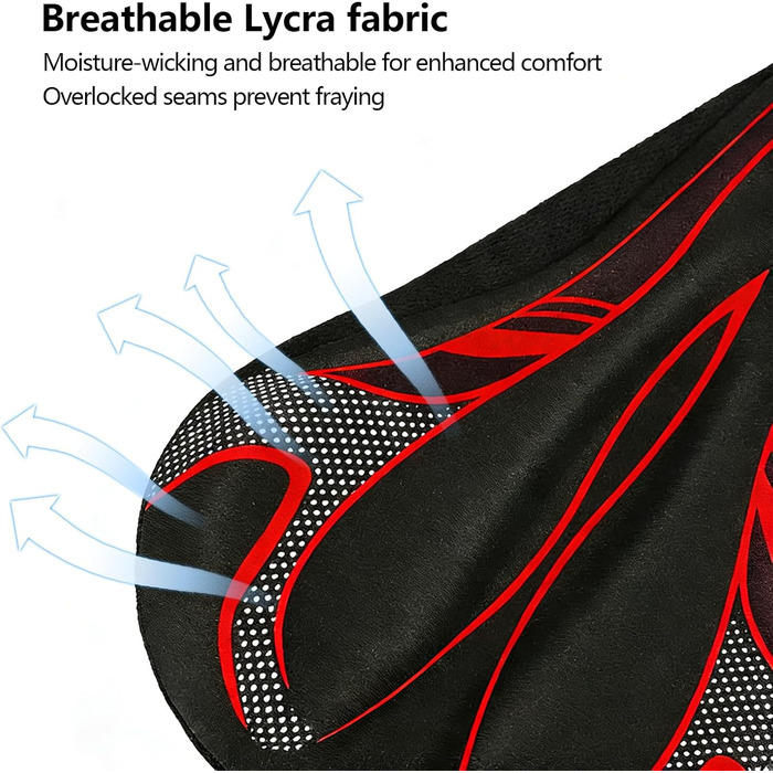 Покриття на сидіння велосипедного сидіння AUVSTAR Gel, гелеве, дихаюче, преміум, для гірського велосипеда, для чоловіків та жінок (Червоний 02)