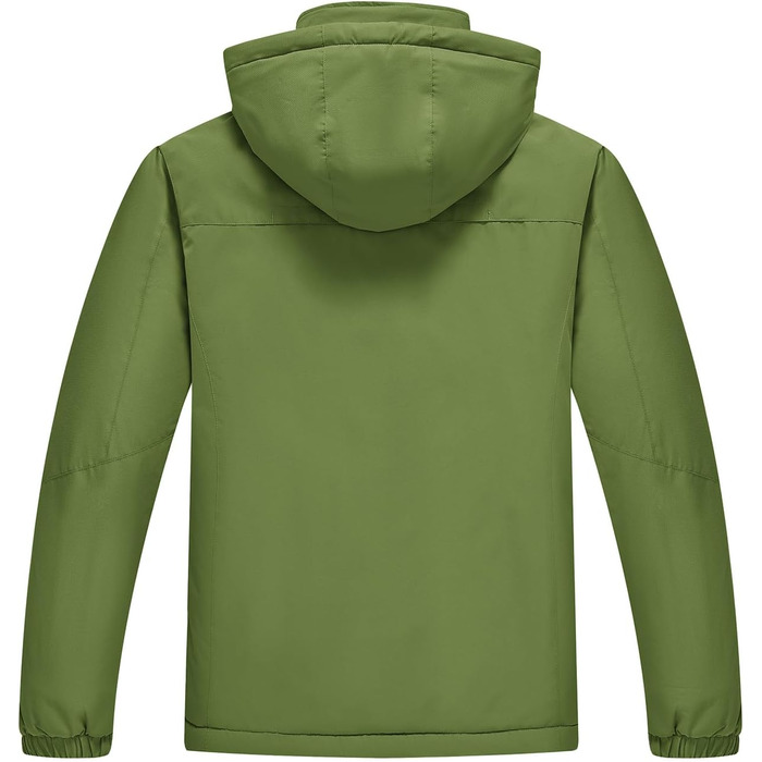 Чоловіча зимова куртка YSENTO, водонепроникна, тепла флісова підкладка, софтшелл, дихаюча, для катання на лижах та сноуборді з капюшоном (L, Зелений)