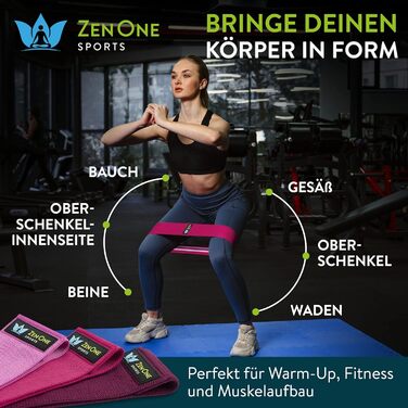 Гумові еластичні стрічки ZenOne Sports® для фітнесу - 6 рівнів опору, збірник вправ. Ідеально для кроссфіту, силових тренувань та розминки