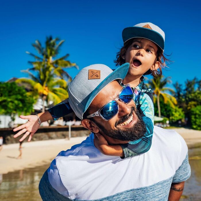 Набір бейсболок Soulbuddy для батька та сина (2 шт) — сімейна кепка Snapback для чоловіків та дітей, сіро-блакитний колір