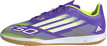 Дитячі футбольні бутси adidas F50 Club Indoor для залу, 34 EU, Purple Rush/Cloud White/Lucid Lemon