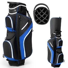 Сумка для гольфу LIFEZEAL Stand Bag з 14 відділеннями, з ременем, тримачем для напоїв, 9 кишень, холодильником, тримачем для парасольки, для чоловіків та жінок, блакитна