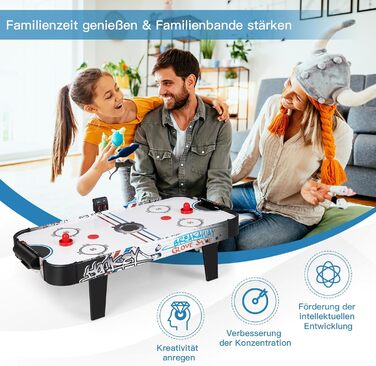 Airhockey стіл DREAMADE 42 дюйми з LED-рахунком та аксесуарами для дітей та дорослих