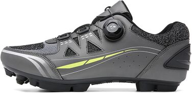 Велосипедні черевики MTB для чоловіків та жінок, сумісні з SPD, з шипами, дихаючі, зносостійкі, сірі (43 EU)