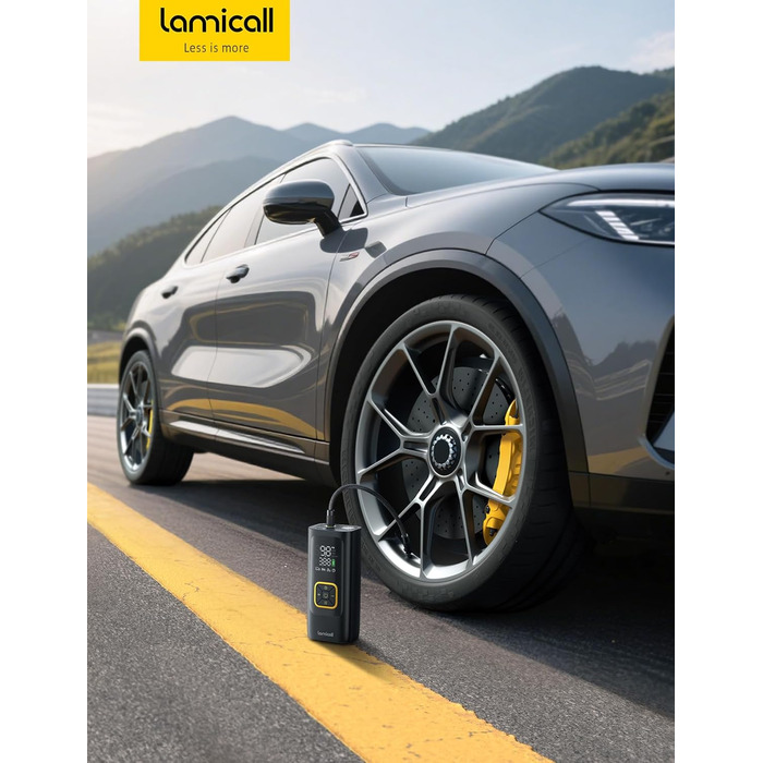 Електрична повітряна помпа Lamicall для велосипеда, авто, мотоцикла та м'ячів - 150PSI, з LED-ліхтариком (оновлена)