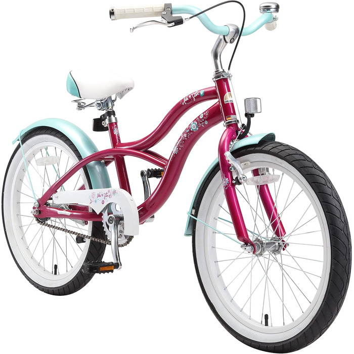 Дитячий велосипед BIKESTAR 20/24 дюйми для хлопчиків та дівчаток від 6 років | Велосипед круїзер | Тест без ризику (фіолетовий)
