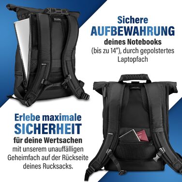Рюкзак HEAVER Rolltop з відділенням для ноутбука, водонепроникний, універсальний для жінок та чоловіків, міський рюкзак для навчання та повсякденного використання, великий об'єм