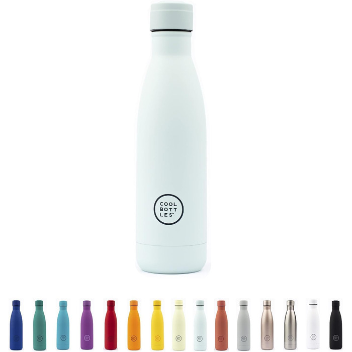 Термобутилка з нержавіючої сталі Cool Bottles 500 мл Pastel Sky, тримає холод 36 годин і тепло 18 годин, BPA Free, Triple-Cool Technology