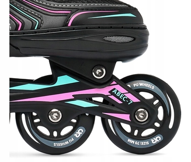 Роликові ковзани 3в1 Croxer Optima, регульовані, Mint/Pink, розмір 35-38
