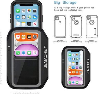 Браслет-тримач для iPhone 16e, 16, 15, 14, 13, 12, 11 JEMACHE (Чорний)