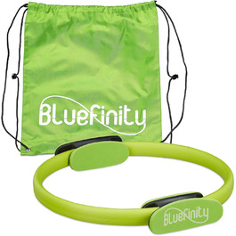Пілатес кільце Bluefinity з подвійними ручками, м'яке, фіброволокно, для йоги та фітнесу, 2 шт, зелений, Ø 37 см + вправи