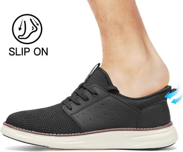Чоловічі кросівки Slip-On, чорні, для ходьби та фітнесу, дихаючі, без шнурівки, для відпочинку та бізнесу (42.5 EU)