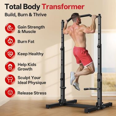 JOROTO Турнік-Штанга Power Tower, Регульована Висота, 5-в-1, для Дома, 172 кг, Безкоштовні Віджимання та Підтягування