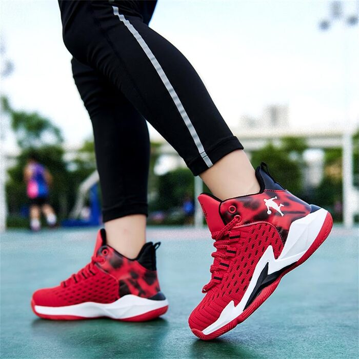 Дитячі баскетбольні кросівки High Top для занять спортом та прогулянок. Зносостійкі, антиковзаючі, дихаючі, розміри 31-40 (H685 Crot, 35 EU)