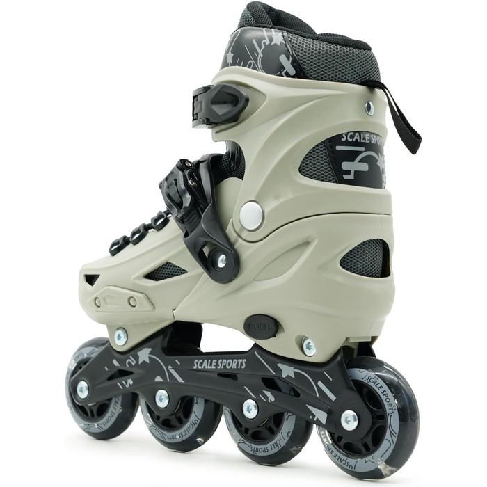 Регульовані ролики з підсвічуванням - дитячі ролики для інлайнів для дітей та дорослих S (11C-1.5 UK) сірі